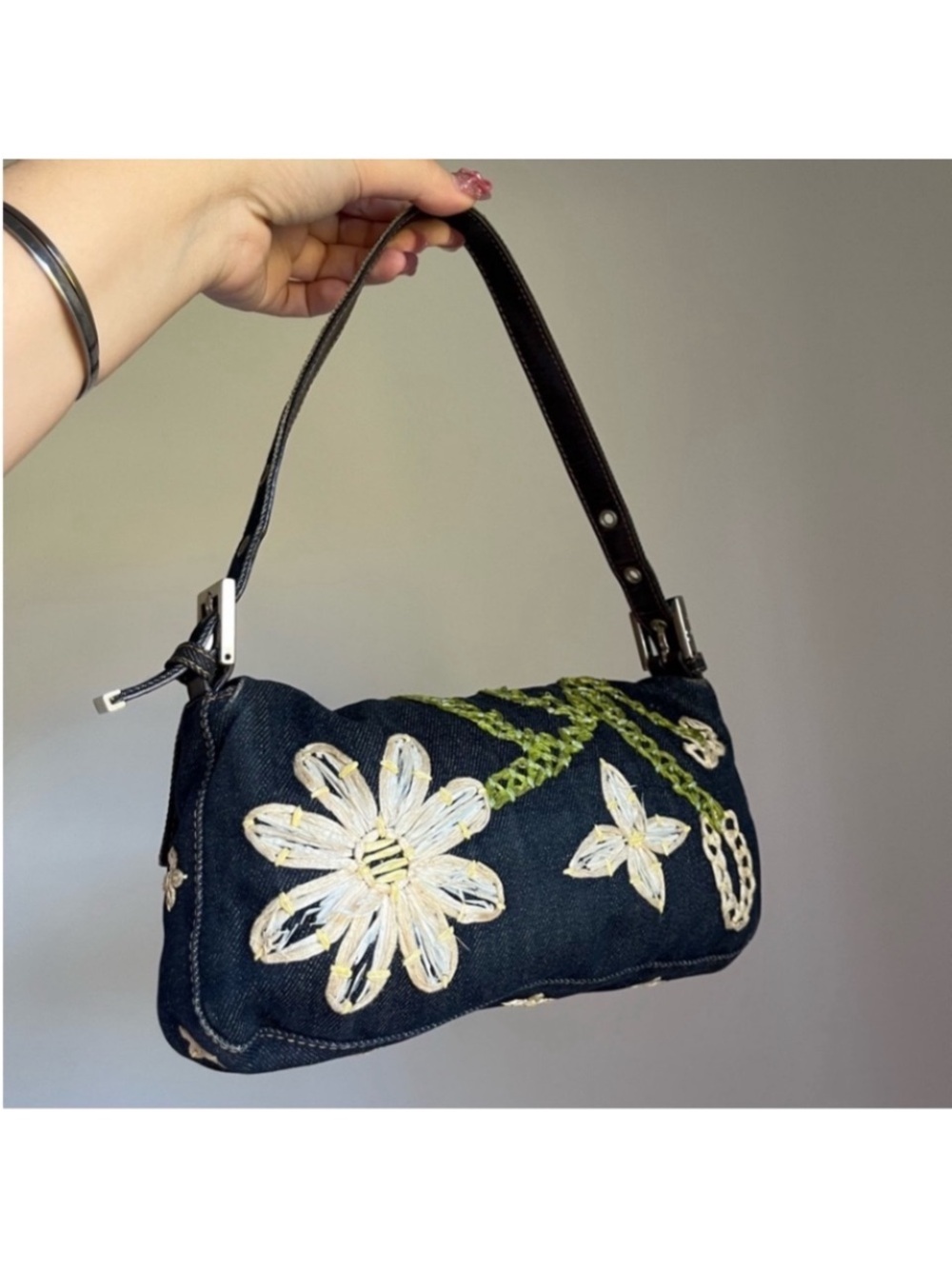 Fendi Denim Baguette Bag - Picture 4 of 12